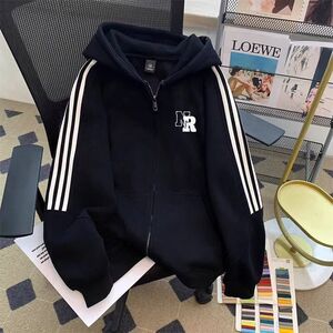 1506/QRL7310/P57新款卫衣港风宽松简约连帽卫衣开衫男女同款1图片