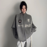 1506/QY770/P68男女美式复古字母双拉链开衫罗纹肌理针织衫2，男装针织衫/毛衣，星座1506