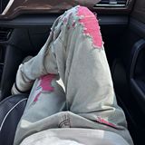 1506/Q1390/P49潮男牛仔裤嘻哈ins潮高街潮流痞帅长裤，男装牛仔裤，星座1506