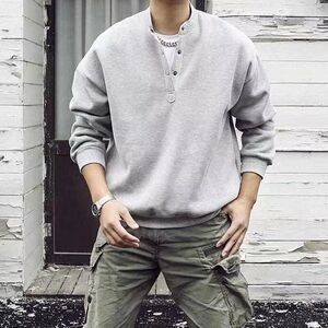1506/QT4060/P41秋冬卫衣男2025年秋季新款圆领宽松上衣潮流图片