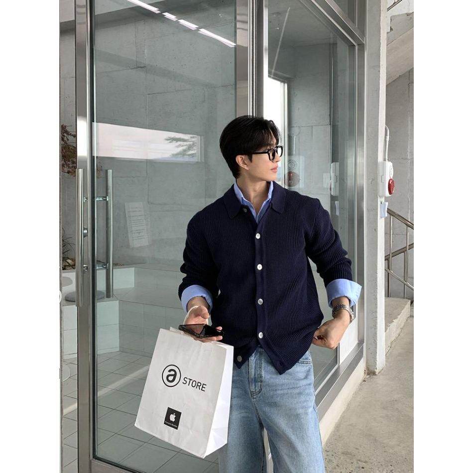 1506/QM380/P49韩版潮流高级感麻花纹针织开衫,男装卫衣,星座1506