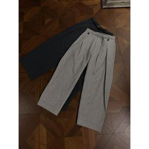1506/QFK070/P74宽松休闲裤男韩版潮流百搭裤子坠感阔腿拖地长裤图片