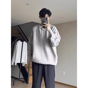 1506/Q2220/P44秋冬新款开衫毛衣美式复古V领针织衫男纯色外套1图片