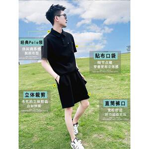 1506/Q7380/P44运动套装男夏季棉薄速干短袖短裤两件套跑步服1图片