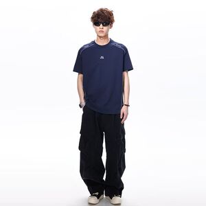 1506/QT720/P42运动短袖T恤男女夏季潮牌宽松半袖百搭情侣上衣图片