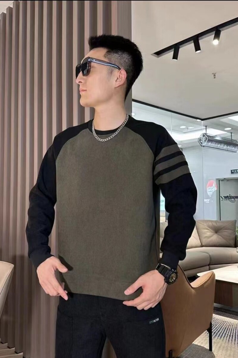 1506/Q82590/P40秋季灯芯绒长袖T恤男士插肩袖休闲套头打底衫,男装T恤,星座1506