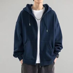 1506/QL010/P31新款卫衣港风宽松简约连帽卫衣开衫男女同款图片