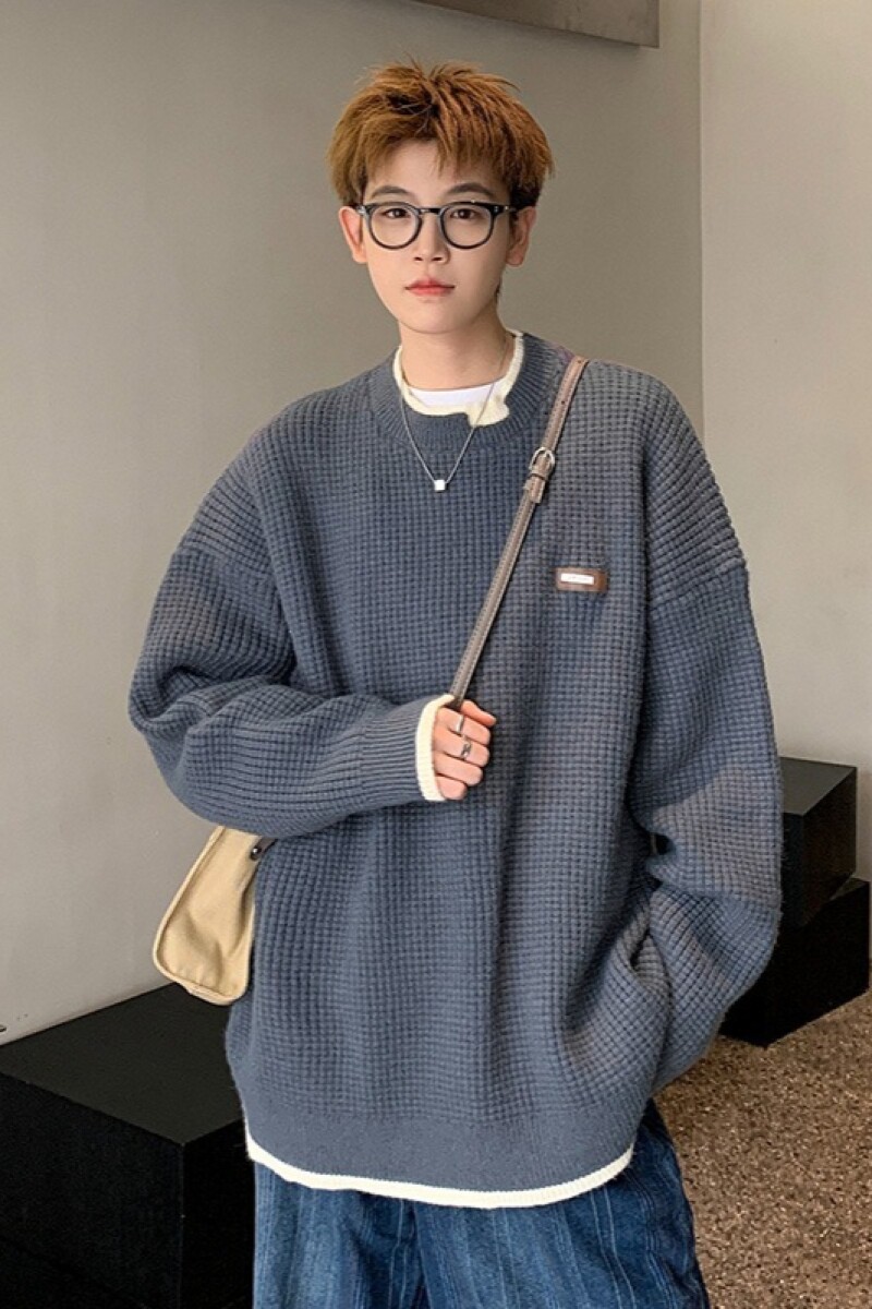 1506/QRXMY21凤凰绒0/P52冬季加厚日系毛线衣假两件针织衫男士,男装针织衫/毛衣,星座1506