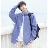 1506/QC330/P32长袖衬衫日系宽松衬衣男生潮流百搭休闲外套，男装衬衫，星座1506