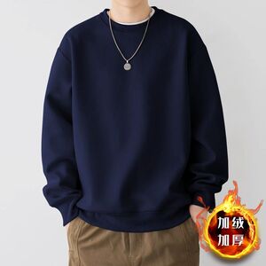 1506/QTP615090/P49美式复古潮牌宽松纯色内搭打底衫男款冬季新2图片