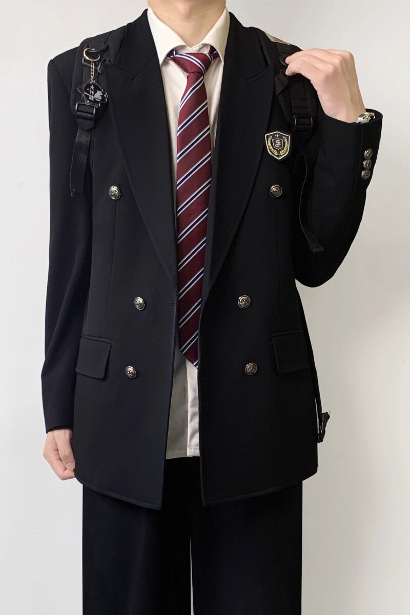 1506/QW200/P64日系原创刺绣西装制服男生双排扣戗驳领西服套装,男装西服,星座1506