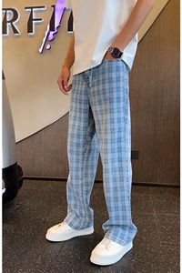 1506/Q66400/P47宽松休闲裤男潮百搭裤子坠感阔腿拖地长裤图片