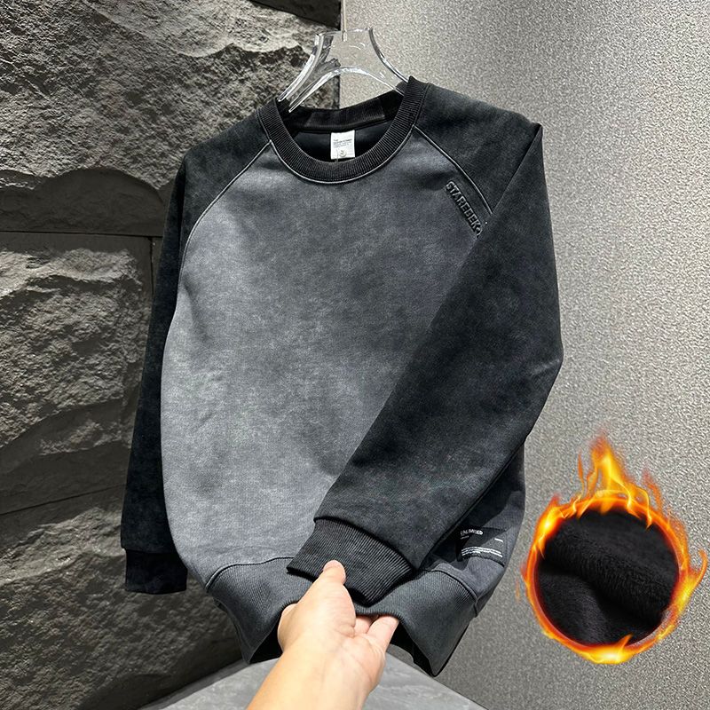 1506/W830211/P44男士圆领长袖卫衣加绒秋冬运动衫t恤厚款上衣2，男装T恤，星座1506