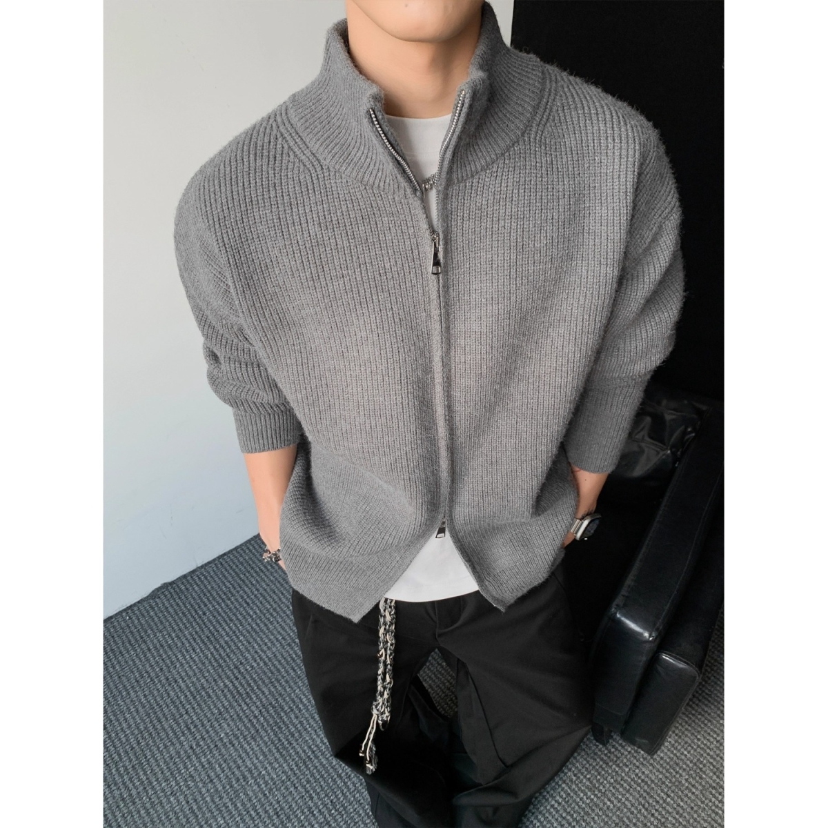 1506/QD950/P53拉链立领开衫毛衣男秋季美式针织衫外套宽1,男装针织衫/毛衣,星座1506 1506/QD950/P53拉链立领开衫毛衣男秋季美式针织衫外套宽1,男装针织衫/毛衣,星座1506