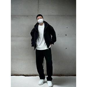 1506/Q827810/P84浅灰色卫衣男秋冬季韩版宽松休闲连帽衫上衣2图片