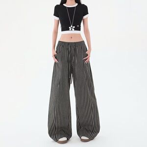 2025新款宽松休闲裤男韩版潮流百搭裤子夏季薄款坠感阔腿拖地长裤图片