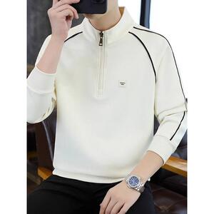 1506/QW1280/P47新款重磅潮牌宽松套头立领长袖打底衫3图片