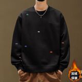 1506/Q绒C410/P43秋冬时尚设计感圆领男女长袖休闲加绒卫衣1，男装卫衣，星座1506