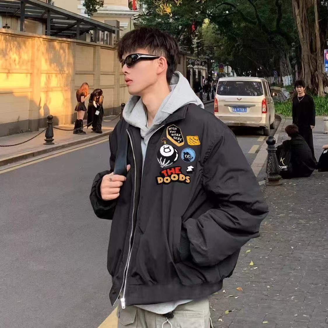 1506/QA090/P71高街徽章字母刺绣棒球服秋季男女夹克外套1,男装夹克,星座1506