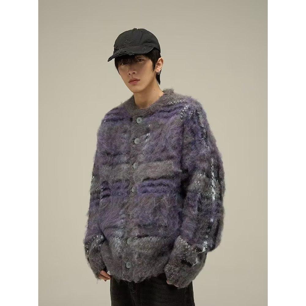 1506/QM100/P56韩版潮牌开衫毛衣男秋冬季新款圆领针织衫港风图片