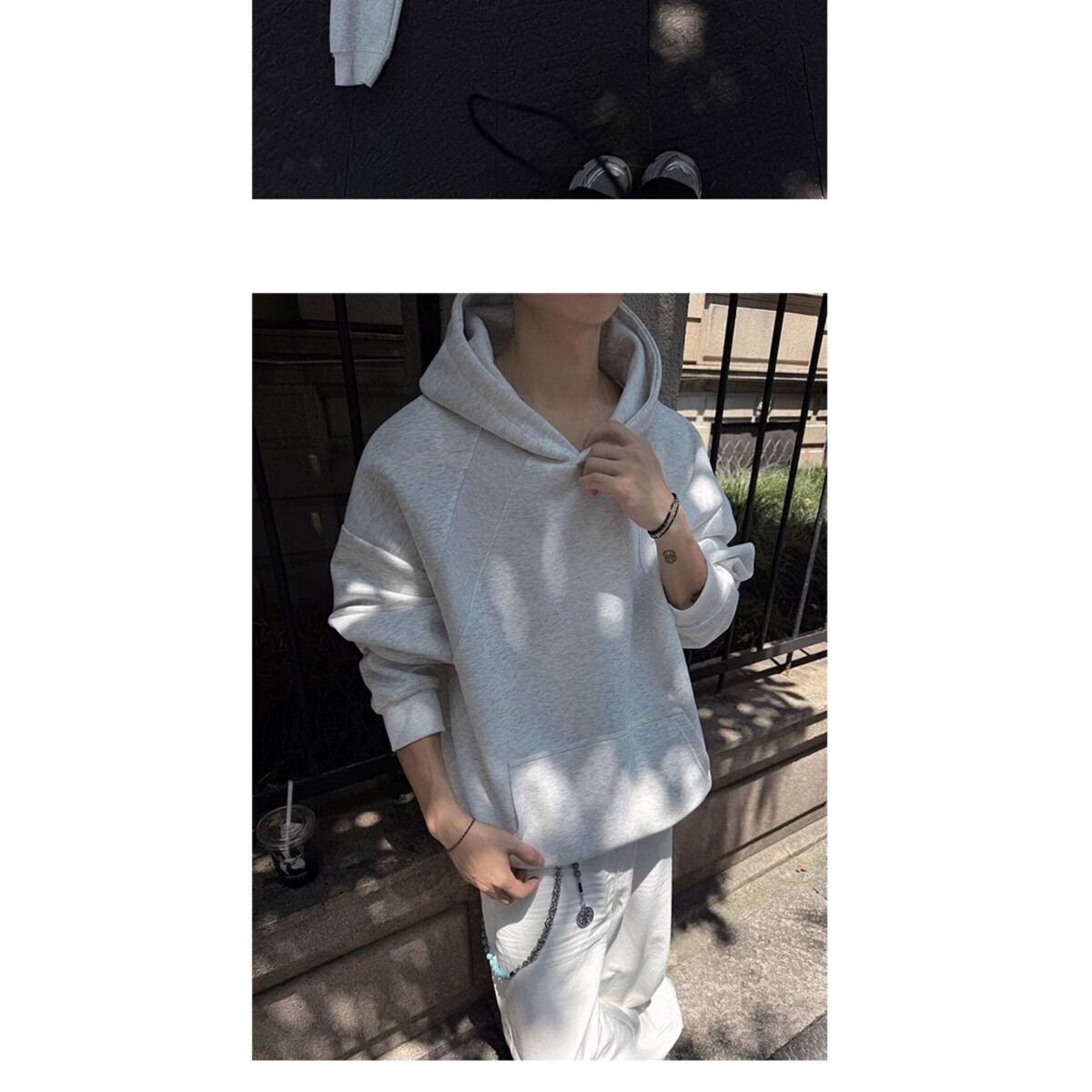 1506/QW090/P42卫衣男连帽春秋季港风宽松潮牌字母印花百搭外套,女装短外套,星座1506