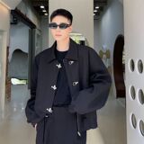 1506/Q76330/P69暗黑系夹克男小众金属扣高级感痞帅短款外套，男装夹克，星座1506