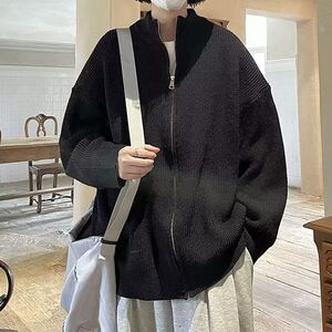 1506/QM250/P52秋冬新款开衫毛衣美式复古休闲V领针织衫男外套图片