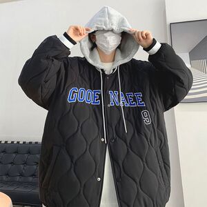 1506/QY65690/P64菱形格棉服男款冬季加厚棉衣美式复古棒球服1图片