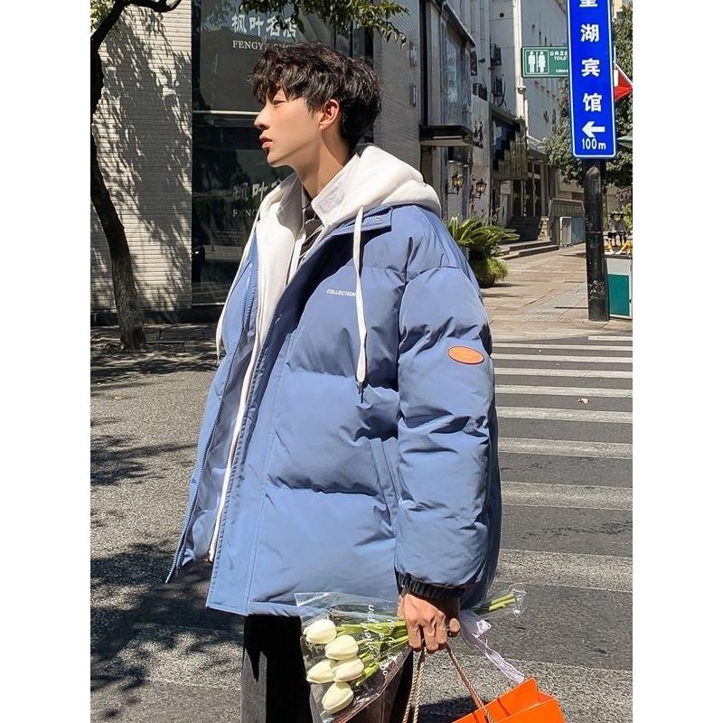1506/Q6180/P69棉衣男冬季加厚保暖棉服外套假两件连帽棉服1图片