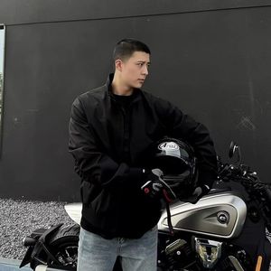 黑色痞帅美式三防飞行员夹克男款春秋季高级感户外工装外套棒球服图片