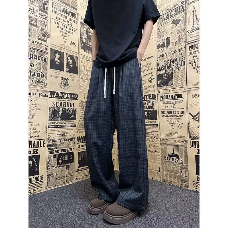 1506/QA80420/P41宽松休闲裤男潮流百搭裤子坠感阔腿拖地长裤,男装休闲裤,星座1506