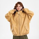 1506/Q68110/P68麂皮外套格纹拼接工装秋季男女宽松复古夹克潮，男装夹克，星座1506