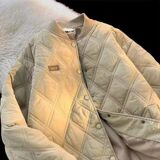 1506/2220/P75冬季菱形格潮棉衣男复古宽松棉袄学生棉服潮外套，男装棉衣，星座1506