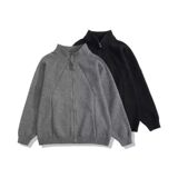 1506/QM090/P62秋冬慵懒风简约百搭纯色重磅拉链休闲宽松毛衣1，男装针织衫/毛衣，星座1506