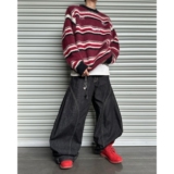 1506/QMY95650/P58秋冬新款刺绣条纹水貂毛圆领男女套头针织衫1，男装针织衫/毛衣，星座1506