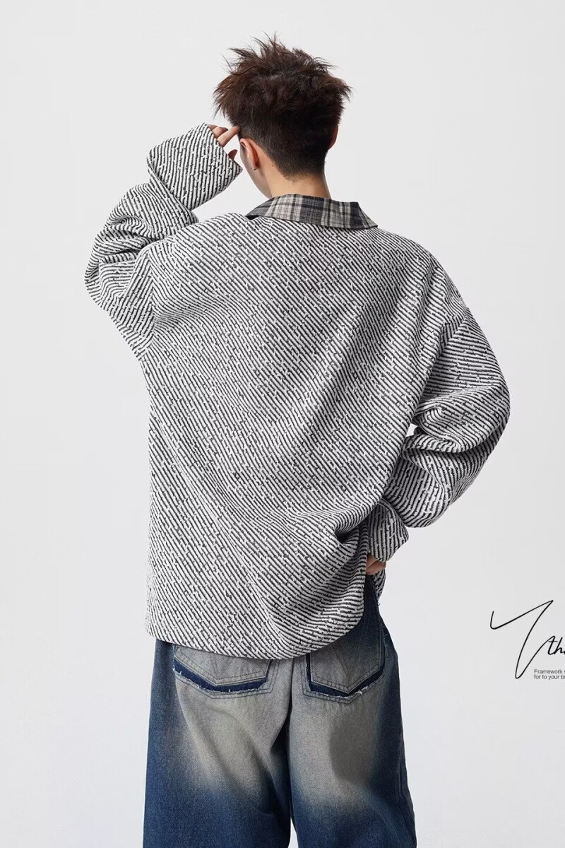 1506/QX33450/P47冬季韩系复古加厚假两件针织衫男女毛衣3,男装针织衫/毛衣,星座1506