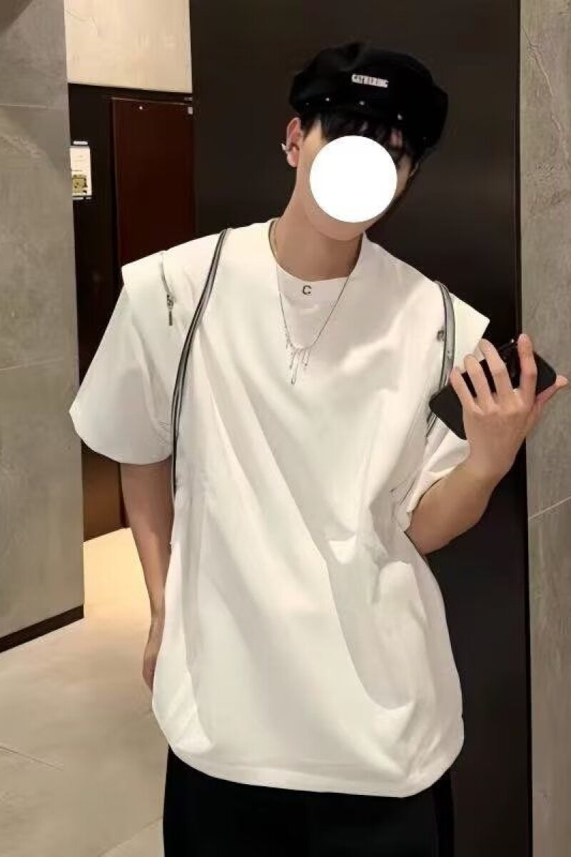 1506/Q225/P43短袖t恤男潮牌夏季宽松五分袖网红潮流印花上衣,男装T恤,星座1506