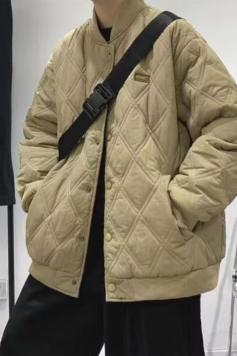 1506/2220/P75冬季菱形格潮棉衣男复古宽松棉袄学生棉服潮外套,男装棉衣,星座1506