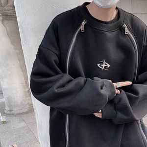 1506/QE420/P46高街设计感金属拉链卫衣男女秋新款宽松圆领长袖，男装卫衣，星座1506