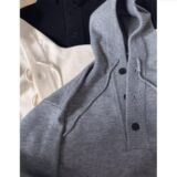 1506/QL1050/P57半开衫连帽纽扣毛衣男女秋冬宽松情侣针织衫外套，男装针织衫/毛衣，星座1506