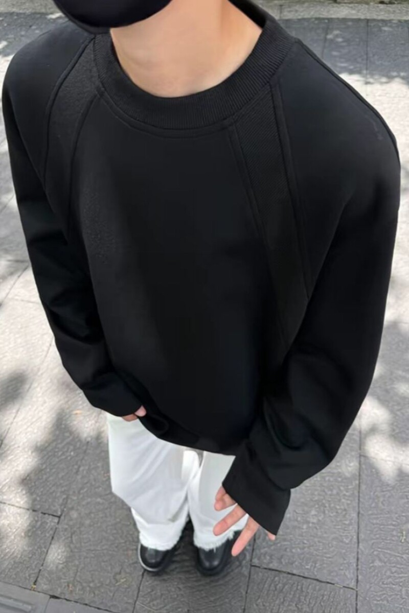 1506/QCX740/P30嘿马七作美式复古夏季男款休闲圆领分割长袖上衣,男装卫衣,星座1506
