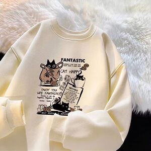 1506/QR50980/P39美式复古卫衣男秋冬重磅加绒潮牌高级感休闲外套图片