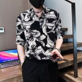 1506/QB350/P36衬衫男夏装宽松小众设计感趣味新款男装上衣外穿，男装衬衫，星座1506