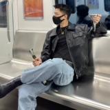 1506/QW6310/P74痞帅Pu皮衣潮双拉链垫肩皮夹克男机车服秋冬外套，男装皮衣，星座1506