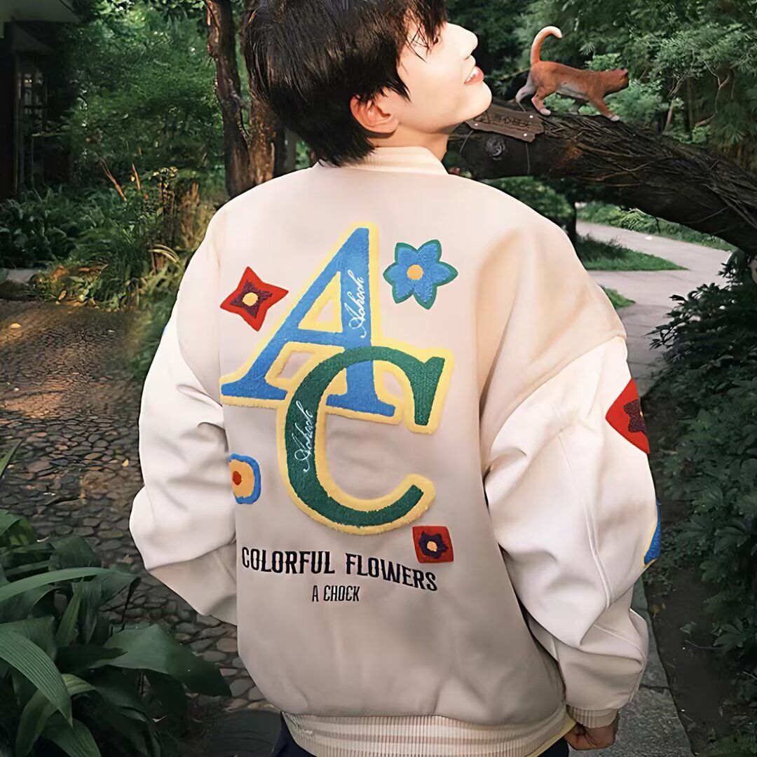 1506/QA020/P64棒球服女春秋季潮牌宽松情侣百搭夹克外套1,男装夹克,星座1506