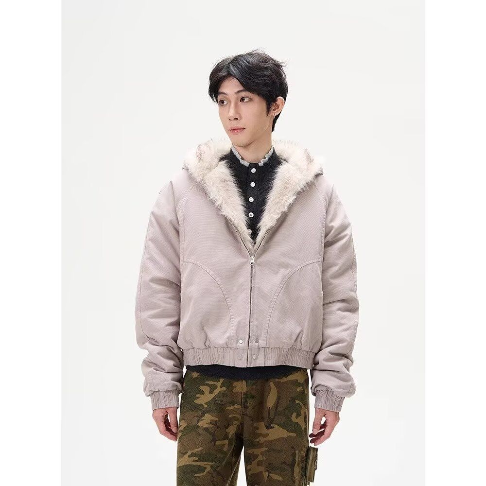 1506/Q86130/P90潮座山雕毛绒连帽棉服男女2025冬季加厚棉衣1,男装棉衣,星座1506
