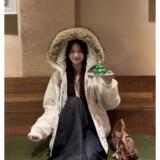 1506/Q86160/P94大毛领羽绒棉服女2025冬派克宽松棉衣棉袄外套1，男装棉衣，星座1506