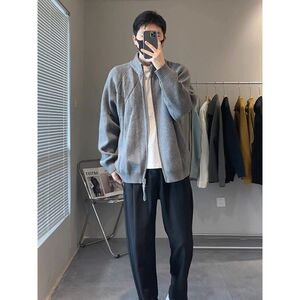 1506/QL1020/P62美式复古廓形外套男初秋针织衫1图片
