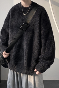 1506/QL0170/P53新款复古高级感针织衫宽松休闲慵懒风线衣1图片