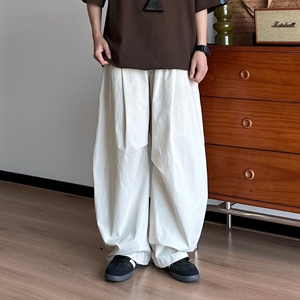 1506/Q335/P47宽松休闲裤男百搭裤子夏季薄款坠感阔腿拖地长裤图片